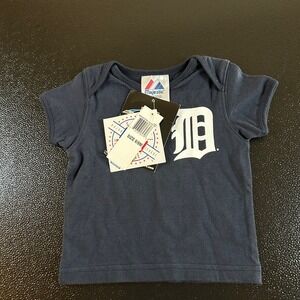 Majestic Detroit Tigers MLB Shirt Baby 6/9M Blue Granderson #28 MLB Baseball NWT